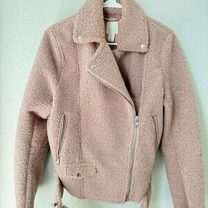 Women's Pink Sherpa Jacket